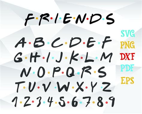 Friends Tv Show Font Svg Printable Letters Symblos Numbers Etsy
