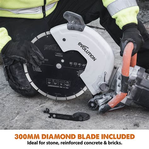 evolution r300dct 300mm electric disc cutter 240v diamond blade evoedc