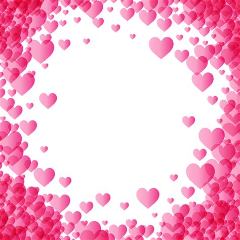 Valentines Day Pink Heart Border Frame Transparent Image Flower
