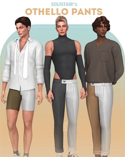 Othello Pants Solistair On Patreon Sims 4 Men Clothing Sims 4 Sims