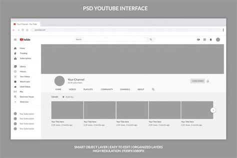 Premium Psd Youtube Profile Template