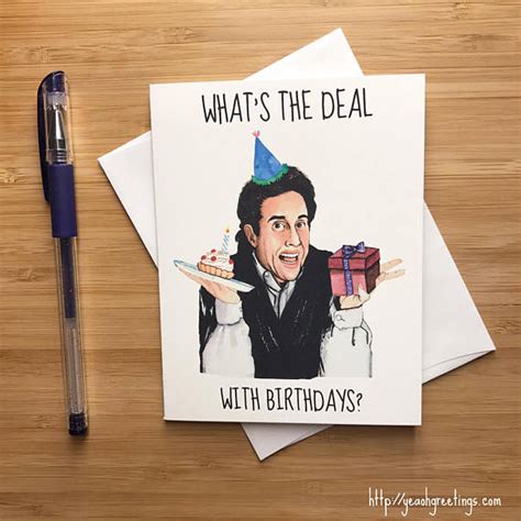 Jerry Seinfeld Birthday Card Seinfeld Tv Show Funny Birthday Card