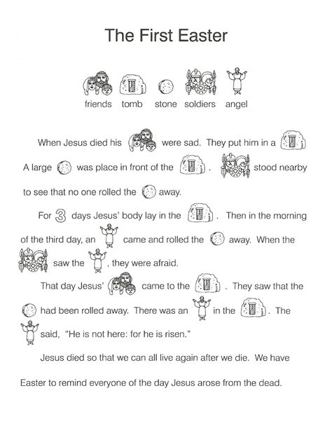 Easter Lesson For Preschoolers Eugene Glovers Kindergarten Worksheets
