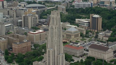 5k Aerial Video Orbiting The Cathedral Of Learning University Of