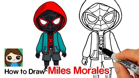 A strong opponent was caught. How to Draw Miles Morales | Spider Man Into the Spider ...