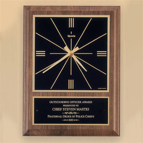American Walnut Vertical Wall Clock With Square Face Trophy Factory Plus Deland Florida