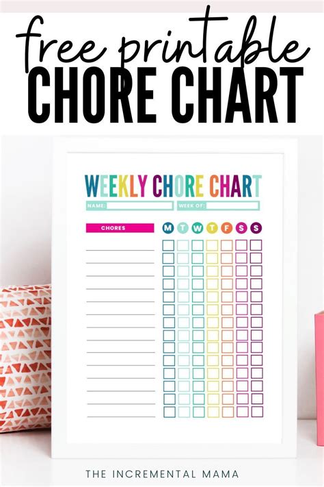 Cute And Colorful Free Customizable Chore Chart Printable Chore Chart