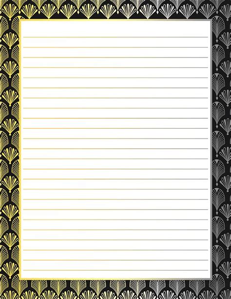 A Black And Gold Lined Paper With An Art Deco Design