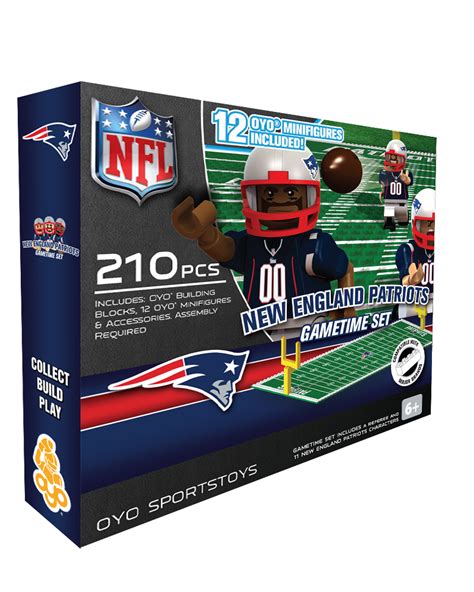 Nfl Football Minifigures New England Patriots Game Time Set