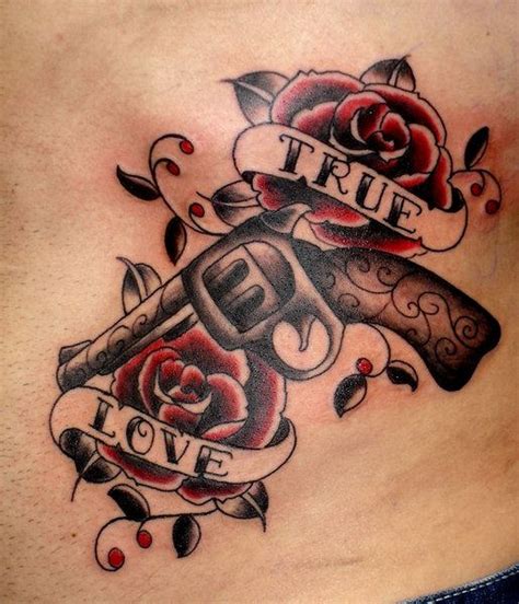 Usually, gun tattoo designs such as this one will take up to 6 hours to get. Guns and Roses Tattoos Designs, Ideas and Meaning ...