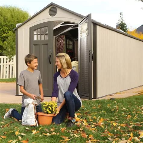Lifetime X Outdoor Storage Shed Building Brown Erlinket