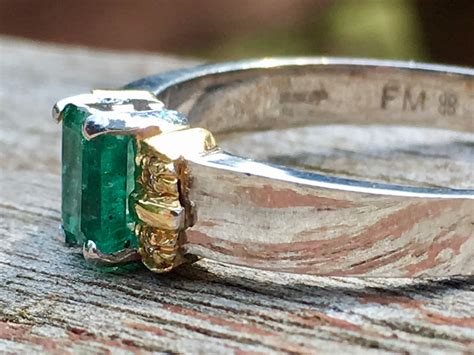 Emerald Engagement Ring Natural Columbian Emerald Ring Top Gem Etsy