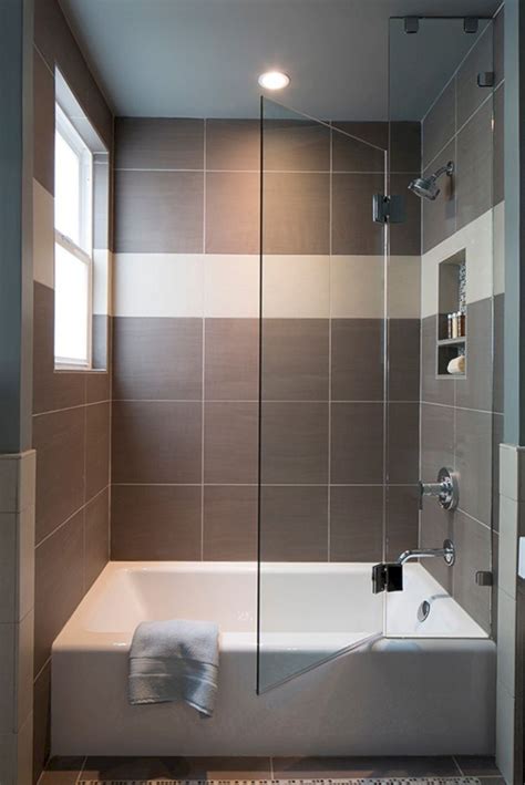 By eliminating the curb around your shower, your flooring can continue right into the shower. 45 Small Bathrooms with Bathtub Ideas | Tub shower combo ...