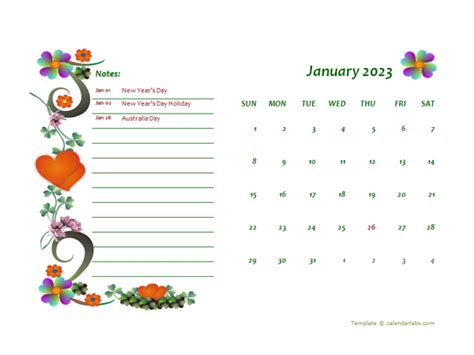 2023 Australia Calendar Free Printable Template Free Printable Templates