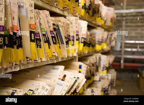 Hospital Patient Paper Medical Records Filing Area Stock Photo Alamy