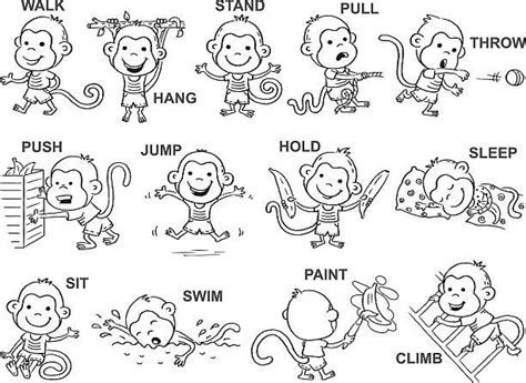 Coloring Pages Of Actions Verbs
