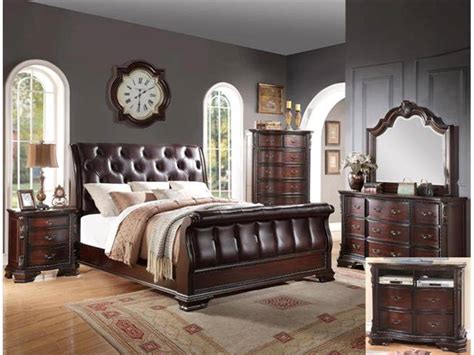 Bisini new product wood bedroom set solid wood luxury king bed. Crown Mark Sheffield Traditional Rich Cherry Solid Wood ...