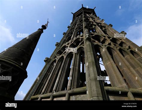 Glasgow University Bell Tower Stone Spire Close Up Stock Photo Alamy