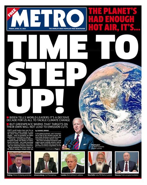 Metro Front Page 23rd Of April 2021 Tomorrows Papers Today