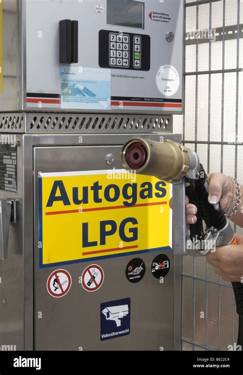 Gas Pump Gas Station For Liquefied Petroleum Gas Or Lpg Germany Stock