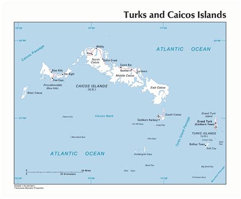 Large Political Map Of Turks And Caicos Islands With Roads Major