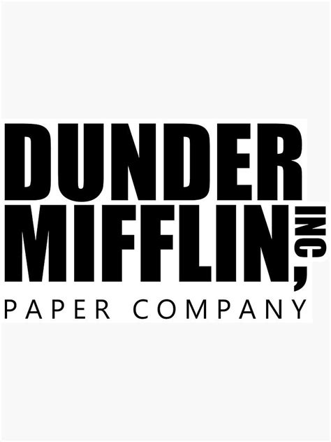 Dunder Mifflin Logo Bw Sticker Sticker By Pickledbeets The Office