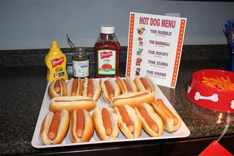 Hot Dogs For Lunch At Paw Patrol Party Hot Dogs Paw Patrol Birthday