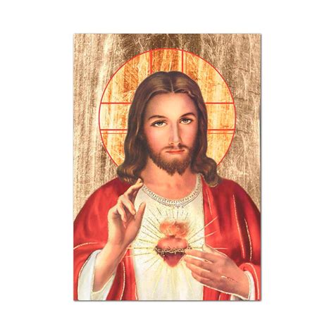Cuadro Sagrado Corazón De Jesús Manto Rojo Cuadros Decorativos Malu