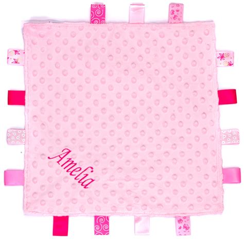 Personalised Pink Taggie Dimple Comfort Blanket The Name Shops