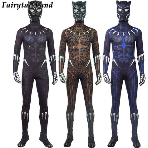 2018 Black Panther Cosplay Jumpsuits Halloween Costumes Cosplay Black