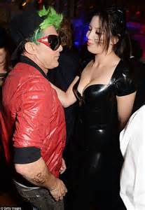 Daisy Lowe Displays Cleavage In Plunging Latex Catsuit At Halloween Party Daily Mail Online