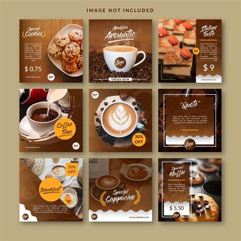 Feed Social Media Template For Coffee Bar Branding Instagram Template