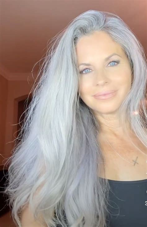 long silver hair silver white hair long gray hair long hair girl beautiful women over 50