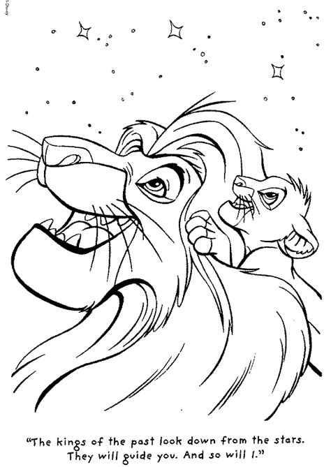 Simba and his father mufasa in the lion king movie coloring page. Free Lion King Mufasa And Simba Coloring Page | Kids ...