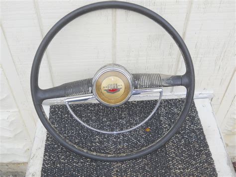 Vintage 1949 Ford V8 Original Steering Wheel W Horn Ringbutton