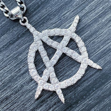 Iced Out Anarchy Necklace Lil Peep Chain Etsy
