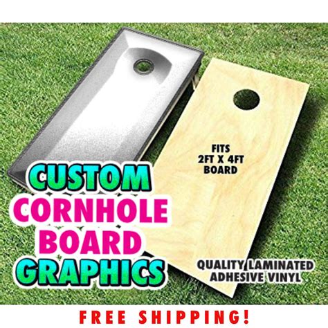 Custom Cornhole Board Decals Full Color Adhesive Vinyl Graphics Set