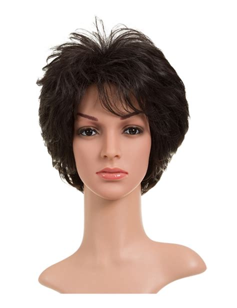 Womens New Soft Quality Synthetic Short Wig Bangs Feathered Comfortable