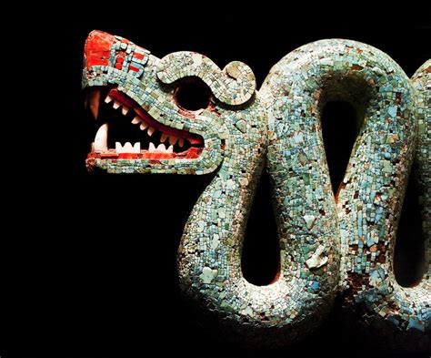 ancientart the ancient aztec double headed serpent god quetzalcoatl mosaic currently in the