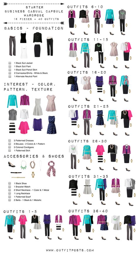 starter business casual capsule wardrobe checklist