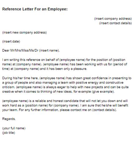 To help set you apart from the pack and increase your chances of being accepted or hired, let's go over how to write a motivation letter in 6 simple. Reference Letter for an Employee Sample | Just Letter ...