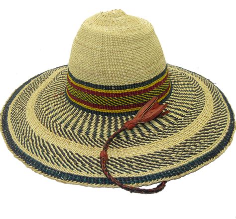 African Straw Hat With Chin Strap 40 Fits 22 23 Head