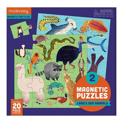 Part Of The Mudpuppy To Go Series Land And Sea Animals Magnetic Puzzles