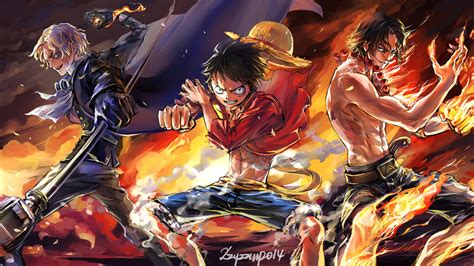 Download Sabo Fire Luffy Ace Hd Wallpaper By Laurenscott Luffy Hd