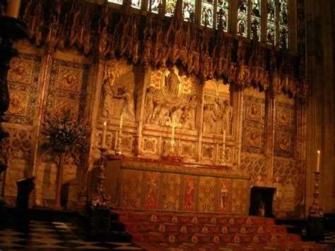 King henry viii's tomb is lost. An interior photo of the High Altar in St. George's Chapel ...