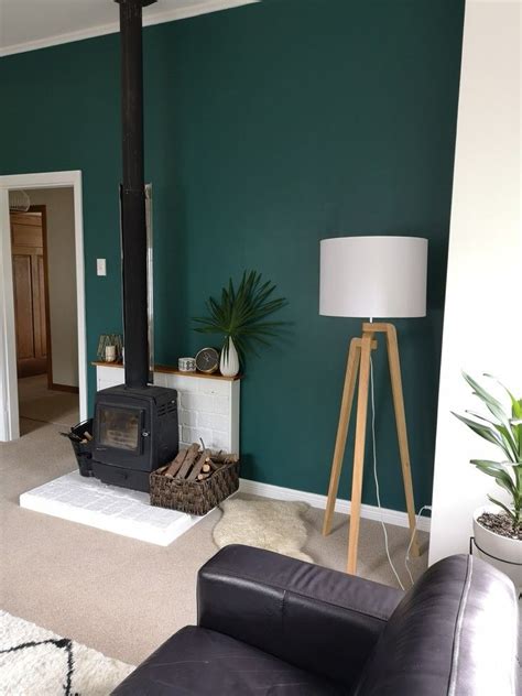 Green Living Room Feature Wall Colour Resene Deep Teal Green Walls