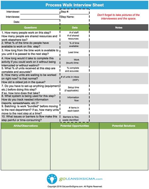 Gemba Walk Checklist Template