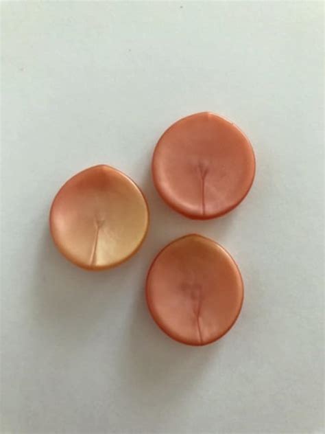Vintage Buttons Pearly Peach Buttons Large Slightly Oval Etsy