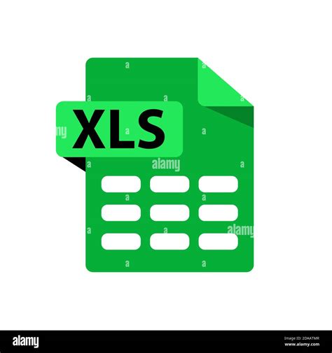 Vector Green Icon Xls File Format Extensions Icon Flat Design Style