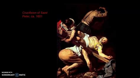 In michelangelo's composition everything is centred in the fearful event; Caravaggio's Crucifixion of St. Peter - YouTube